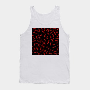 Artistic Squiggle Colorful Print Pattern Red Tank Top